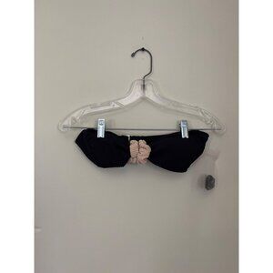 NWOT Hit Rewind Juniors Medium Black Bikini Top Swimsuit Ribbed Detachable Strap